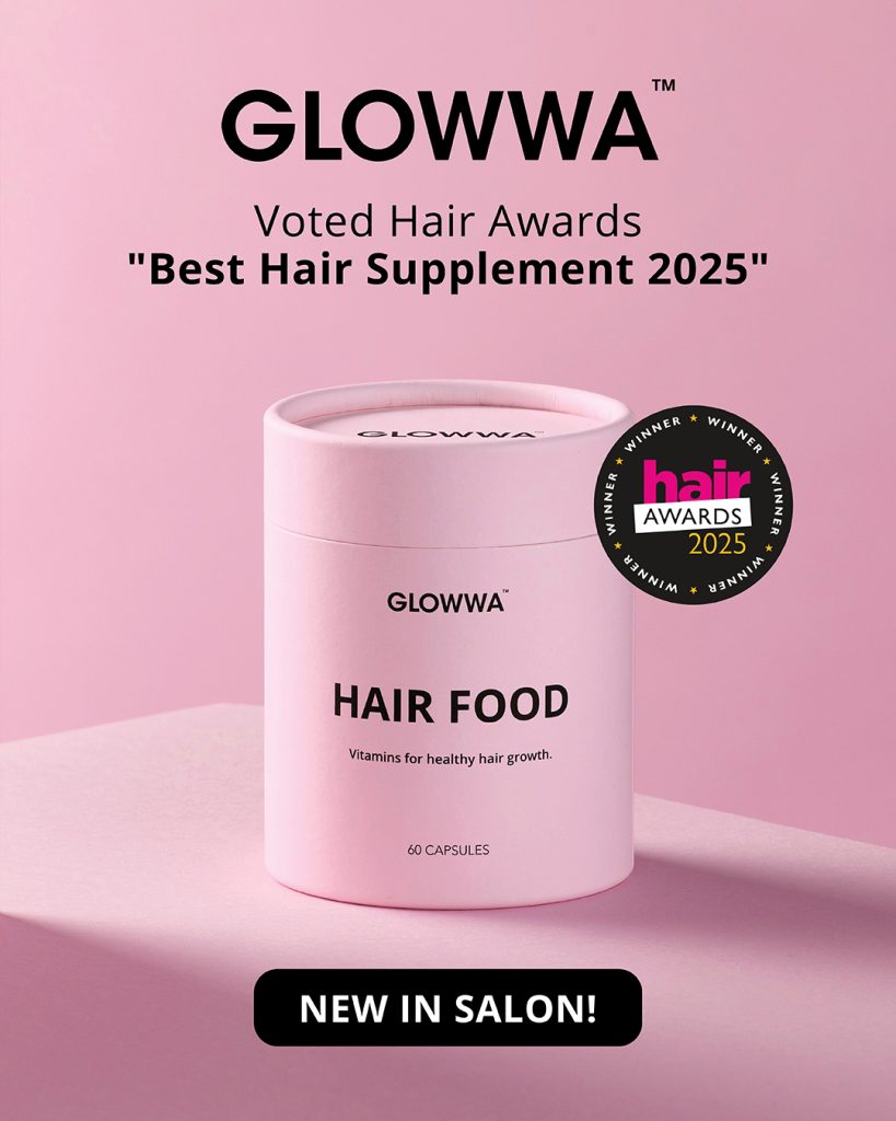 Glowwa Hair Food, award-winning hair supplement for growth and strength, stocked at Iron + Ivy Queenstown.