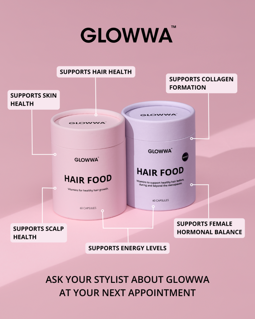 Glowwa Hair Food feature product photo, available at Iron + Ivy Hair Studio Queenstown.