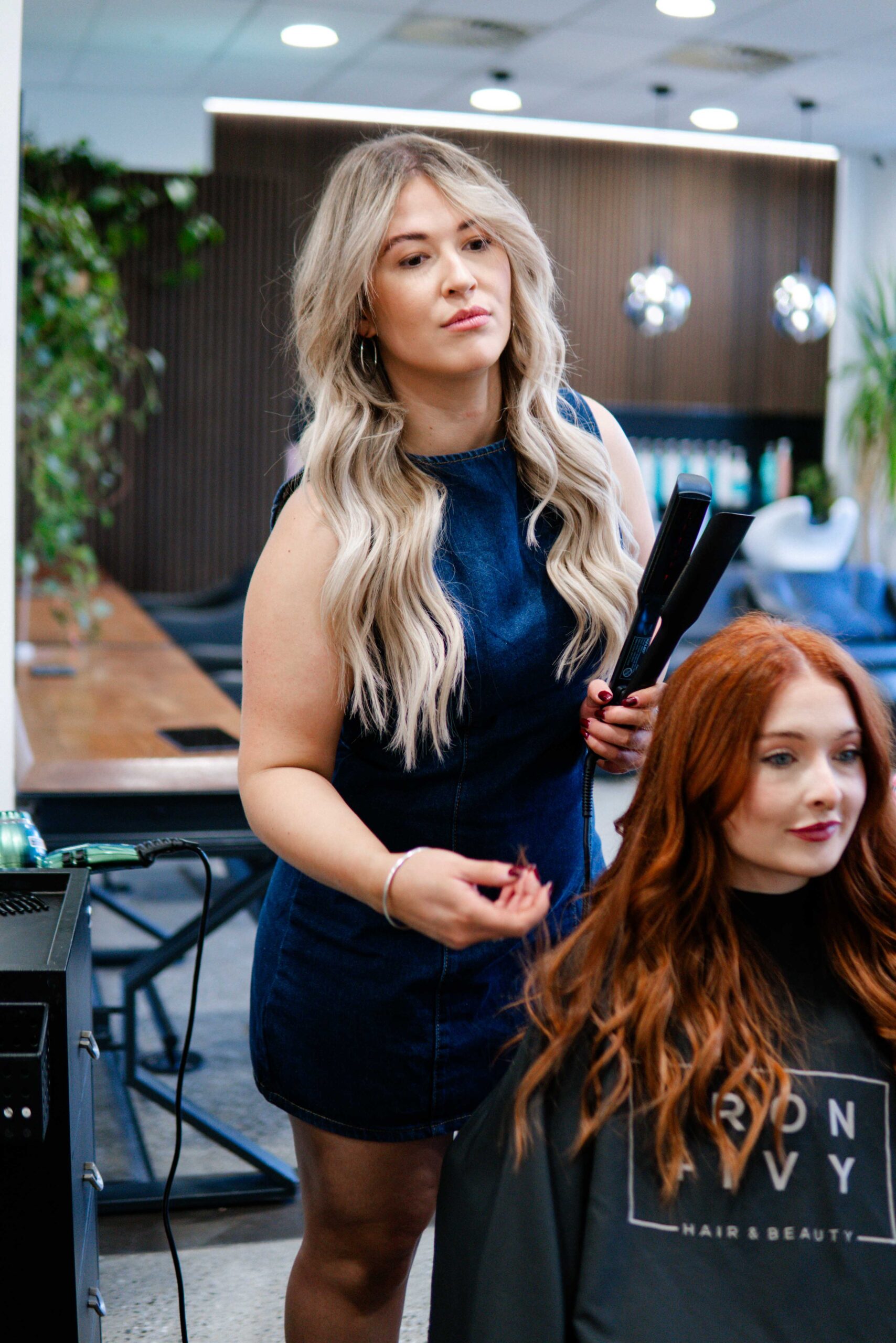 Iron And Ivy Queenstown Hairdresser Creating Soft Blonde Curls In Salon 2025.Jpg